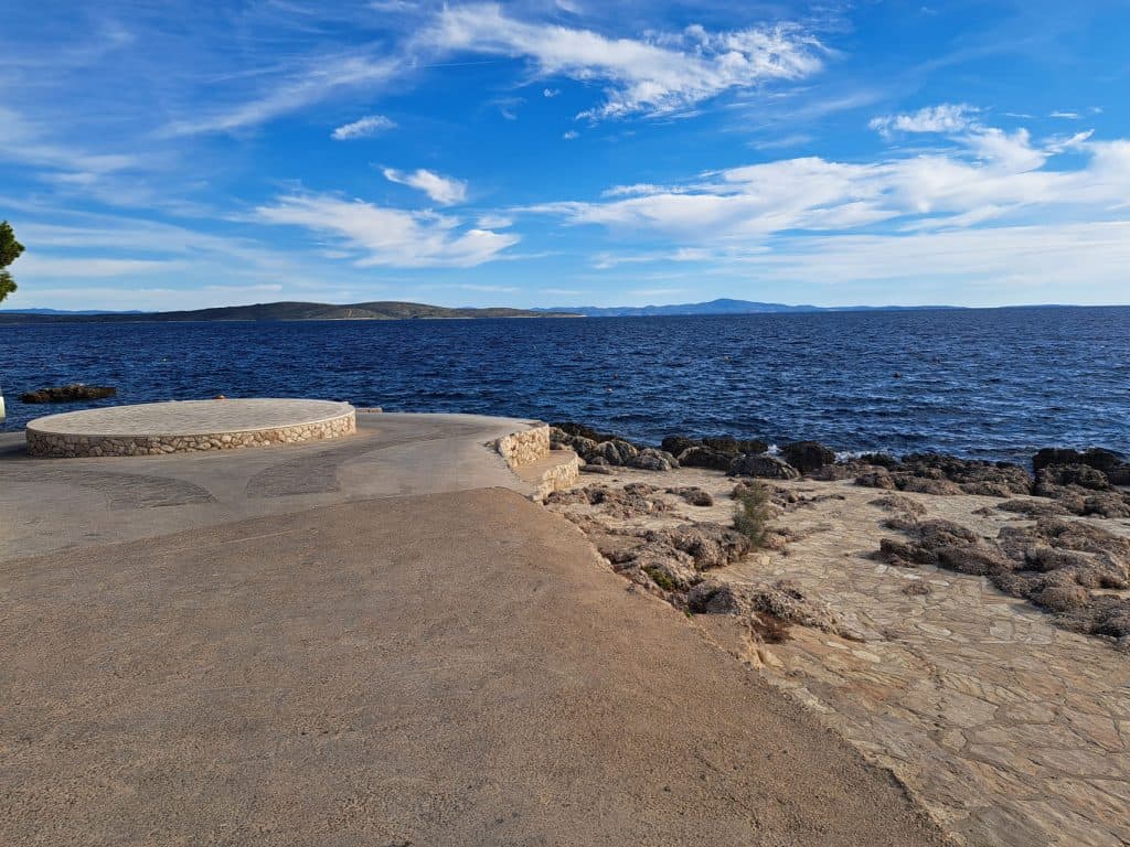 Concrete bathing platform and open sea at Ivan Dolac