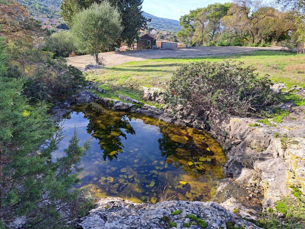 Natural pool in the karst valley near Zastražišće