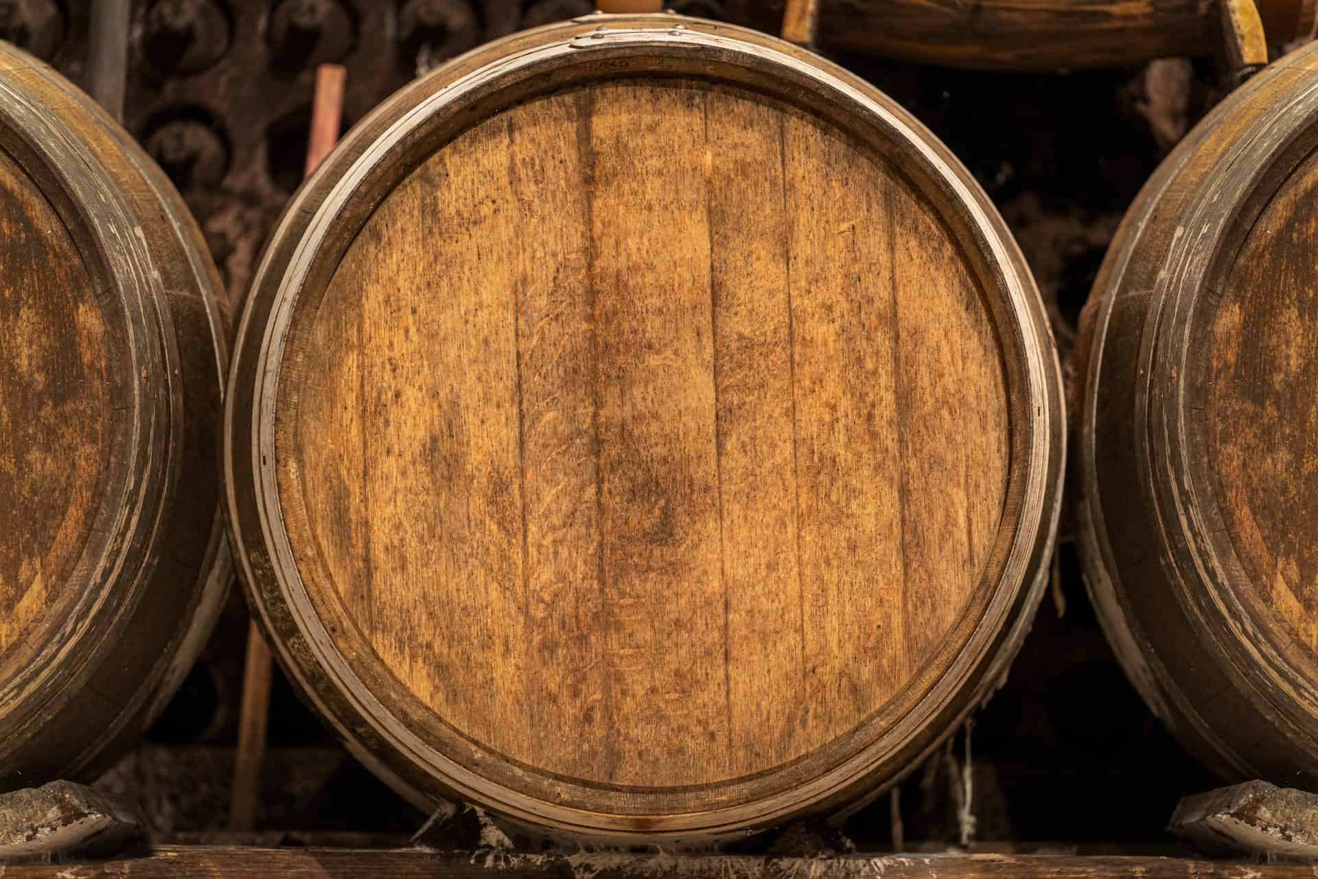 Oak barrel close up