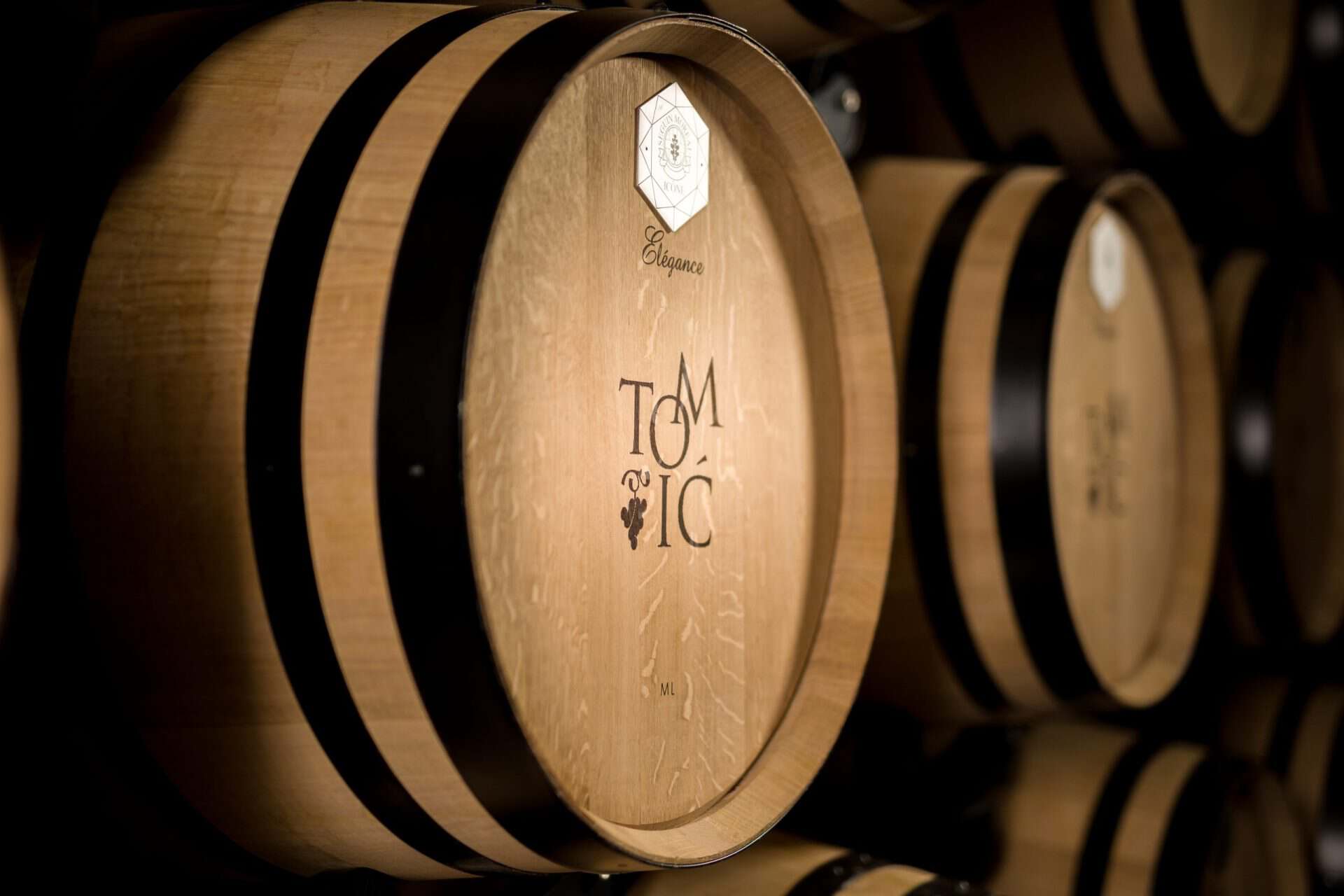 Barrels in the Tomić cellar