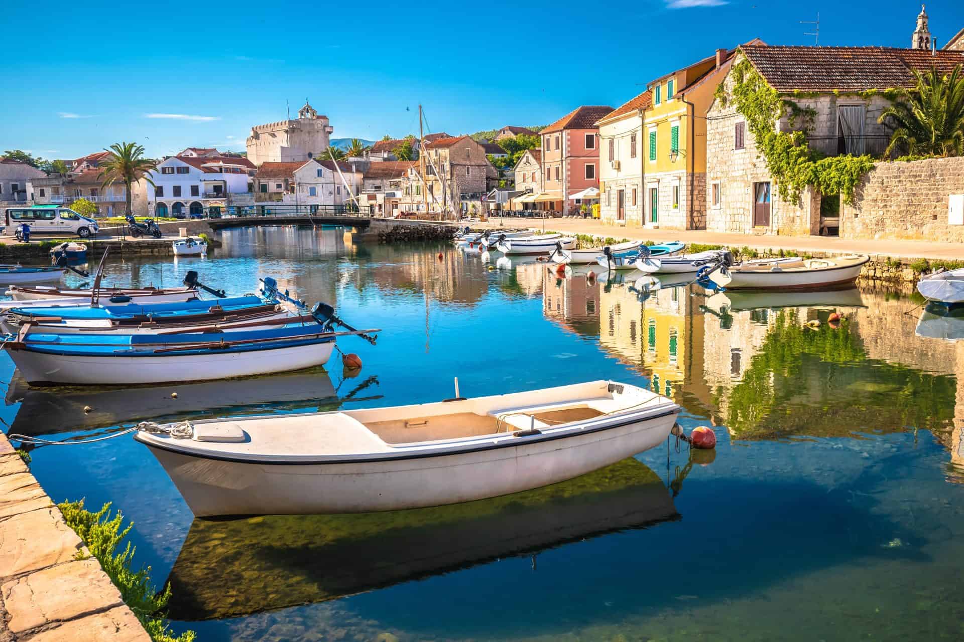 Vrboska harbour boats