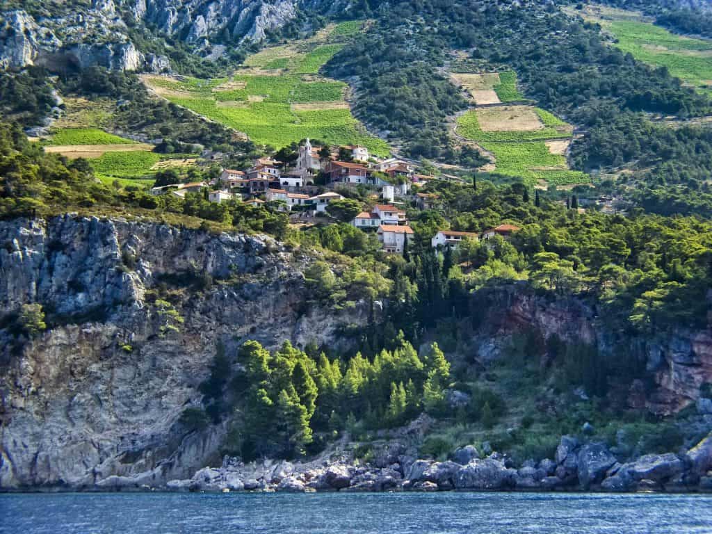 Sveta Nedjelja and its vineyards above the sea, home of Zlatan Otok
