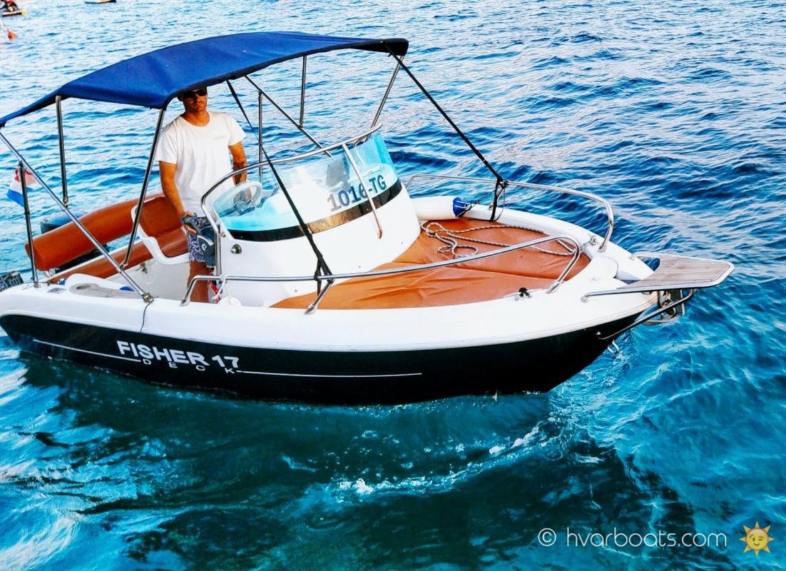 Fisher Sundeck boat rental Hvar